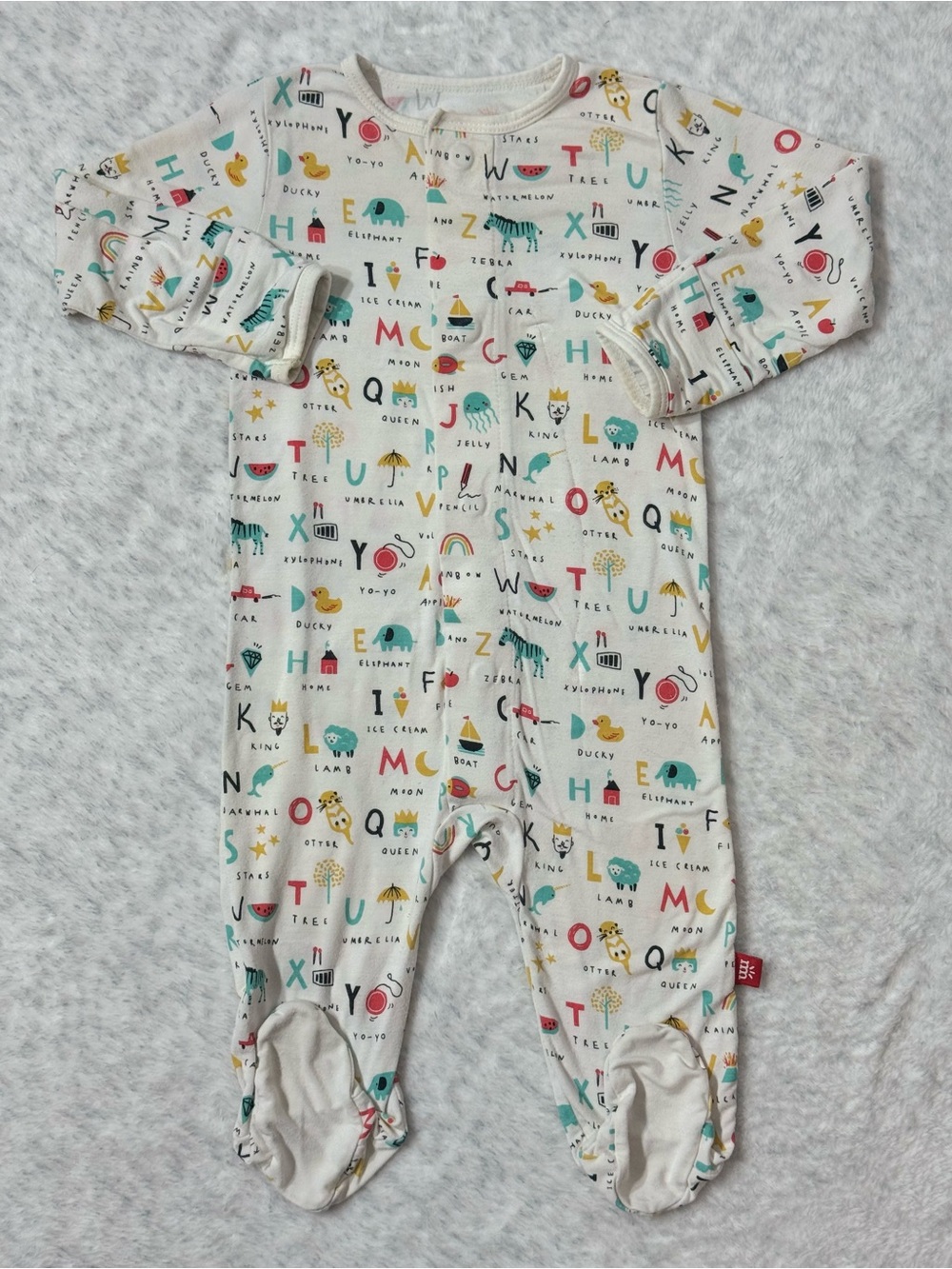 Magnetic Me ABC Alphabet Footie Sleeper 3-6M Baby Modal Colorful Neutral Rainbow